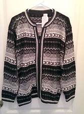 "Cardigan Sweaters” - Dark Grey Multi
