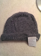 Boucle Fold Over Beanie Hat – Grey
