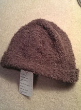 Boucle Fold Over Beanie Hat – Light Rose Brown