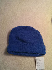Boucle Fold Over Beanie Hat – Steel Blue